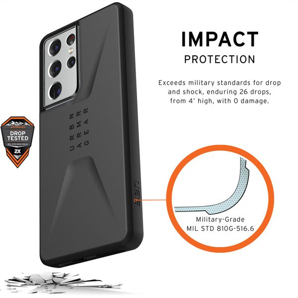 UAG Civilian Backcover Samsung Galaxy S21 Ultra - Schwarz