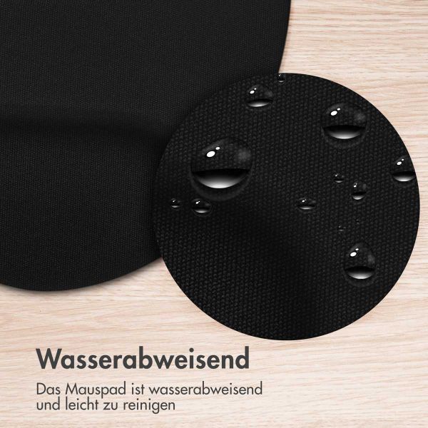 imoshion Ergonomisches Mauspad - Mauspad mit Handgelenkstütze - 30x25 cm - Schwarz