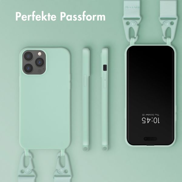 Selencia SilikonHülle mit abnehmbarem Band Apple iPhone 13 Pro Max - Türkis