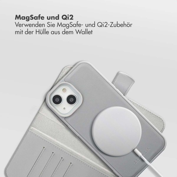 Selencia Olyn Abnehmbare Bookcase mit MagSafe Apple iPhone 15 - Grau