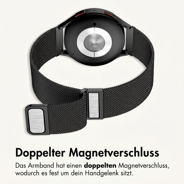 imoshion Mailändische Magnetarmband -   Universelle 20 mm Anschluss - Schwarz
