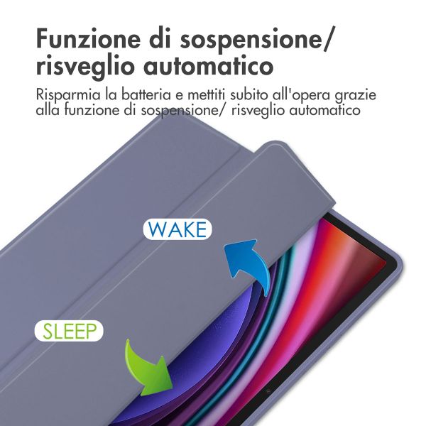 imoshion Trifold Hardcase Klapphülle Samsung Galaxy Tab S9 11.0 Zoll - Violett
