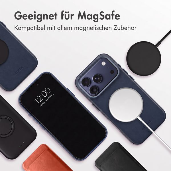 Accezz MagSafe Leather Backcover Apple iPhone 18 Pro Max / 17 Pro Max - Nightfall Blue