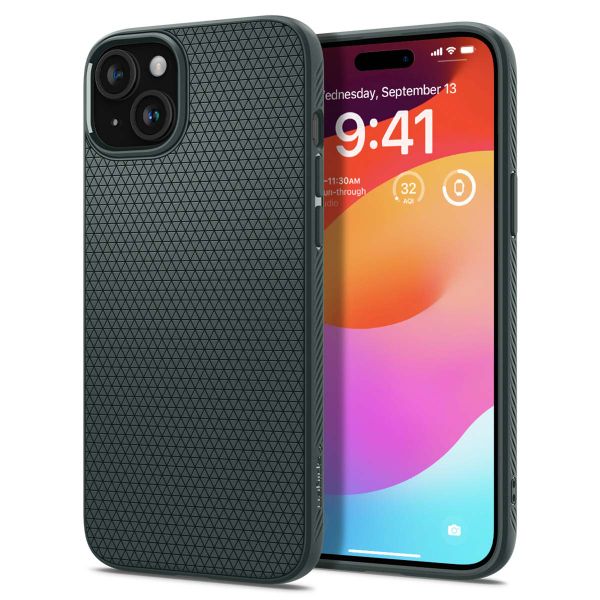 Spigen Liquid Air™ Case für das iPhone 15 Plus - Abyss Green