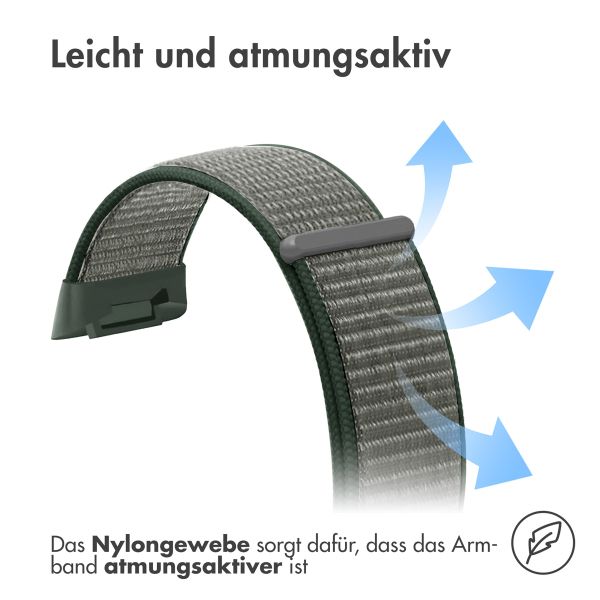 imoshion Nylonarmband für das  Fitbit Charge 5 - Größe S - Dunkelgrau