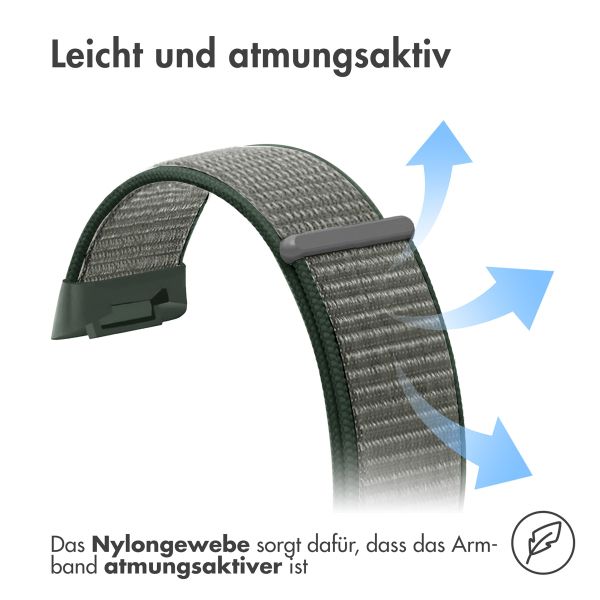 imoshion Nylonarmband für das Fitbit Charge 5 / Charge 6 - Größe S - Dunkelgrau