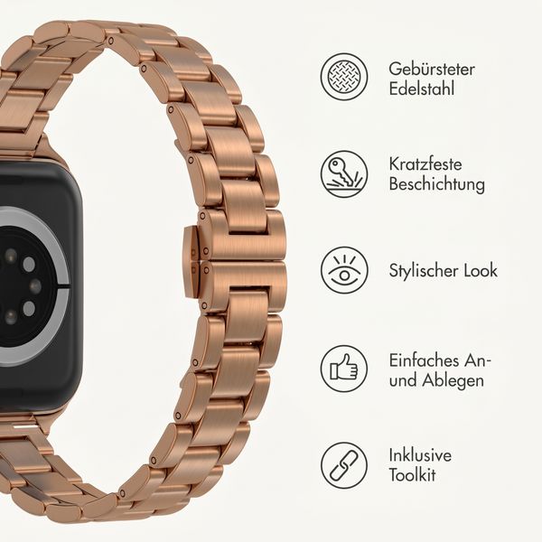 Selencia Slim Stahlgliederarmband für Apple Watch | 38/40/41/42 mm - Rosé gold