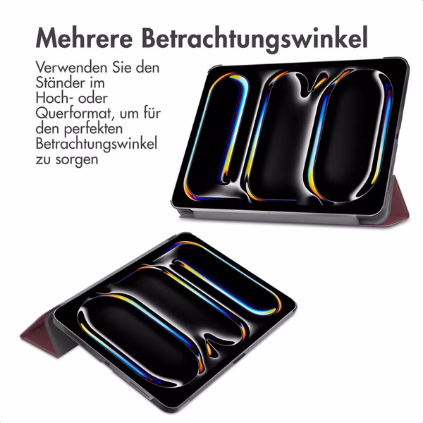 imoshion Trifold Klapphülle Apple iPad Pro 11 (2025) M5 / (2024) M4 - Bordeaux