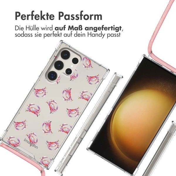 imoshion Design Hülle mit Band Samsung Galaxy S23 Ultra - Crab Watercolor