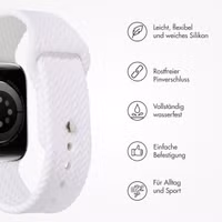 imoshion Geflochtenes Silikonarmband für das  Apple Watch Series 1 t/m 9 / SE (38/40/41 mm) | Series 10 / 11 (42 mm) - Weiß