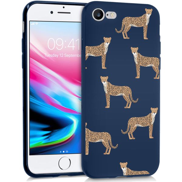 imoshion Design Hülle iPhone SE (2022 / 2020) / 8 / 7 - Leopard - Blau