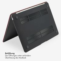 Selencia Cover mit Samtoberfläche für das MacBook Air 15 Zoll (2023) / Air 15 Zoll (2024) M3 chip - A2941 / A3114 - Dunkelrot