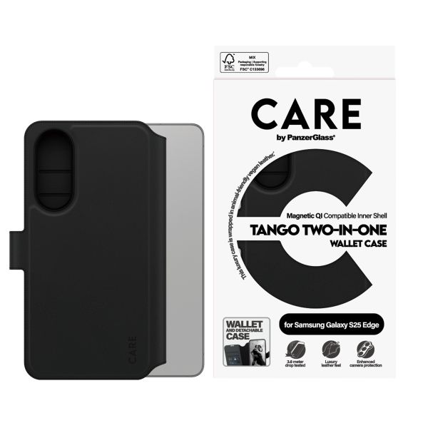 CARE by PanzerGlass Tango 2 in 1 Wallet Case MagSafe Samsung Galaxy S25 Edge - Transparent