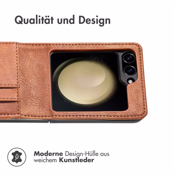 imoshion Luxuriöse Klapphülle Samsung Galaxy Z Flip 7 FE - Braun