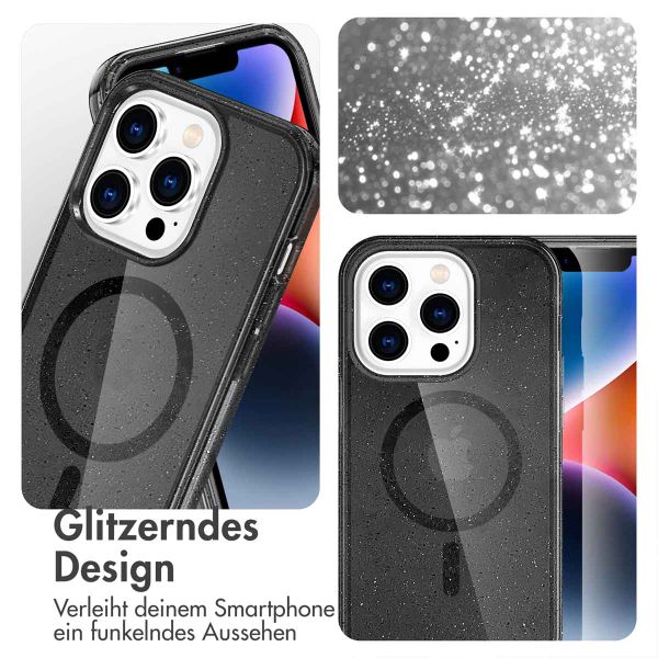imoshion Sparkle Back Cover mit MagSafe Apple iPhone 14 Pro - Glitter Schwarz