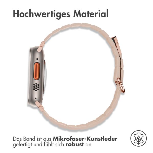 imoshion Magnetlederarmband für Apple Watch Series 1 - 11 / SE / Ultra (44/45/46/49 mm) - Beige