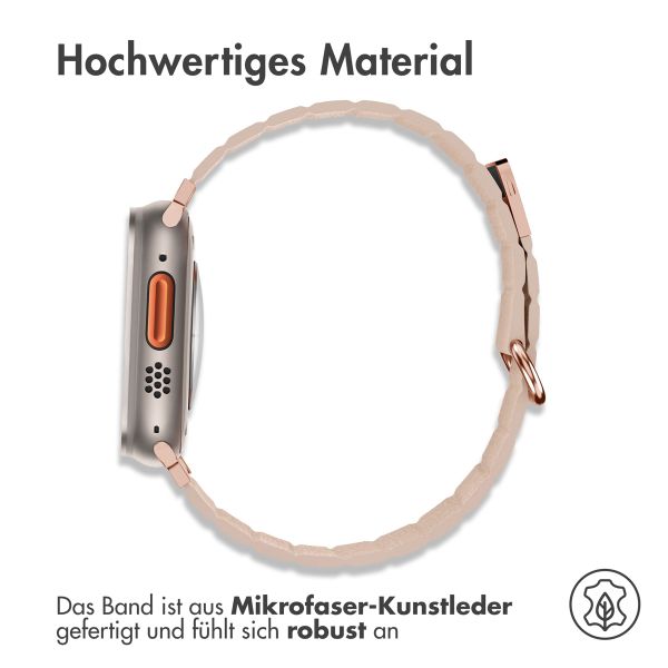 imoshion Magnetlederarmband für das Apple Watch Series 1 bis 10 / SE / Ultra (2) (44/45/46/49 mm) - Beige