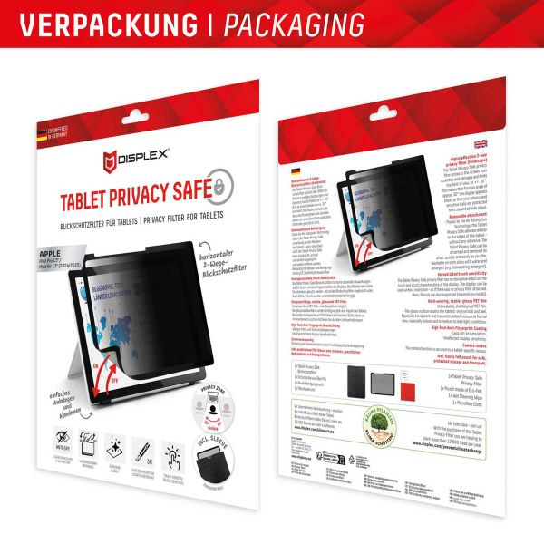 Displex Privacy Displayschutzfolie Apple iPad Pro 13 (2025) M5 / (2024) M4 / Air 13 Zoll (2025) M3 / (2024) M2