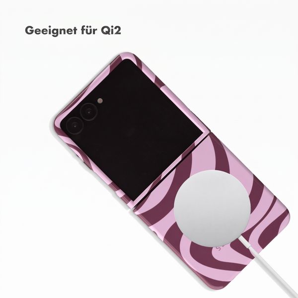 Selencia Vivid Rückabdeckung mit MagSafe Samsung Galaxy Z Flip 8 - Wavy Swirl Pink Plum