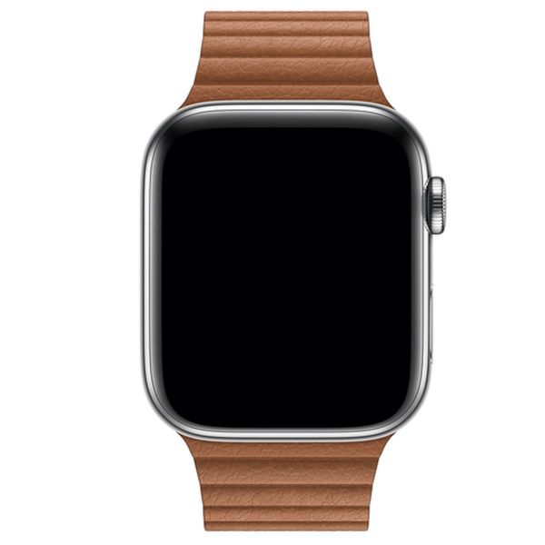 Apple Lederarmband für das  Apple Watch Series 1 t/m 11 / SE / Ultra (44/45/46/49 mm) - Größe L - Saddle Brown