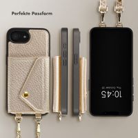 Selencia Sera HandyHülle mit Kordel und Umschlag-Kartenhalter Apple iPhone 17e / 16e - Champagne