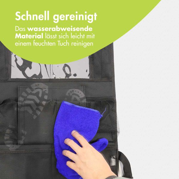 imoshion Auto Organizer für Kinder – 9 Fächer - Inklusive Tablet-Halter - Zweier-Set – Schwarz