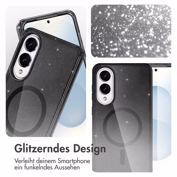 imoshion Sparkle Back Cover mit MagSafe Samsung Galaxy S25 Edge - Schwarz