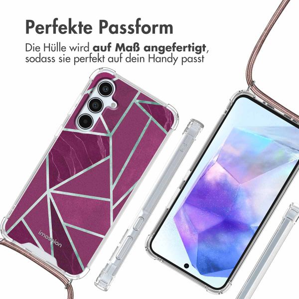 imoshion Design Hülle mit Band Samsung Galaxy A55 - Bordeaux Graphic
