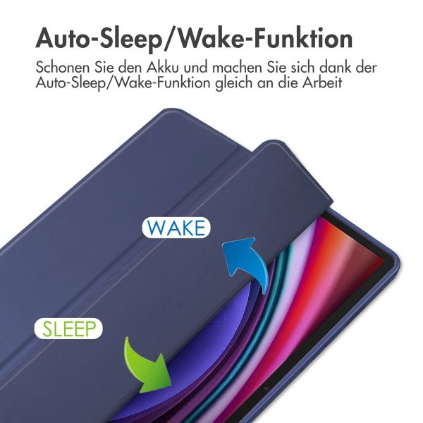 imoshion Trifold Hardcase Klapphülle Samsung Galaxy Tab S9 11.0 Zoll - Dunkelblau