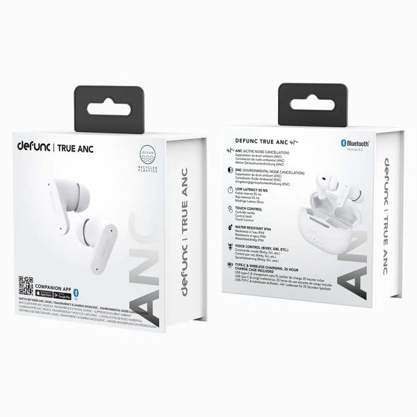 Defunc True ANC Earbuds - In-Ear Kopfhörer - Bluetooth Kopfhörer - Mit Rauschunterdrückungsfunktion - White