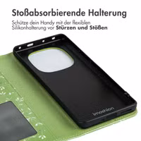 imoshion Design Klapphülle Xiaomi Redmi Note 14 Pro Plus (5G) - Green Flowers