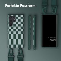 Selencia SilikonHülle design mit abnehmbarem Band Samsung Galaxy S23 Ultra - Irregular Check Green