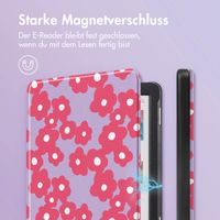 imoshion Design Slim Hard Case Klapphülle Kobo Clara Colour / BW - Dusty Rose Blossom
