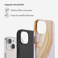 Selencia Vivid Tough Back Cover für das iPhone 14 - Chic Marble Gold