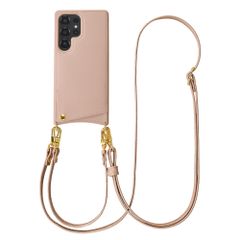 Selencia Nova HandyHülle mit Kordel und Kartenhalter Samsung Galaxy S25 Ultra - Dusty Rose