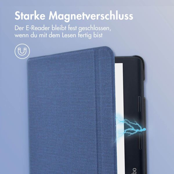 imoshion Canvas Sleepcover Klapphülle mit Stand für das Kobo Sage / Tolino Epos 3 - Dunkelblau