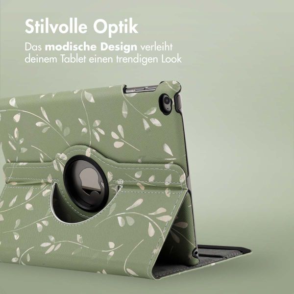 imoshion 360° drehbare Design Klapphülle Apple iPad 6 (2018) 9.7 Zoll / iPad 5 (2017) 9.7 Zoll - Green Flowers