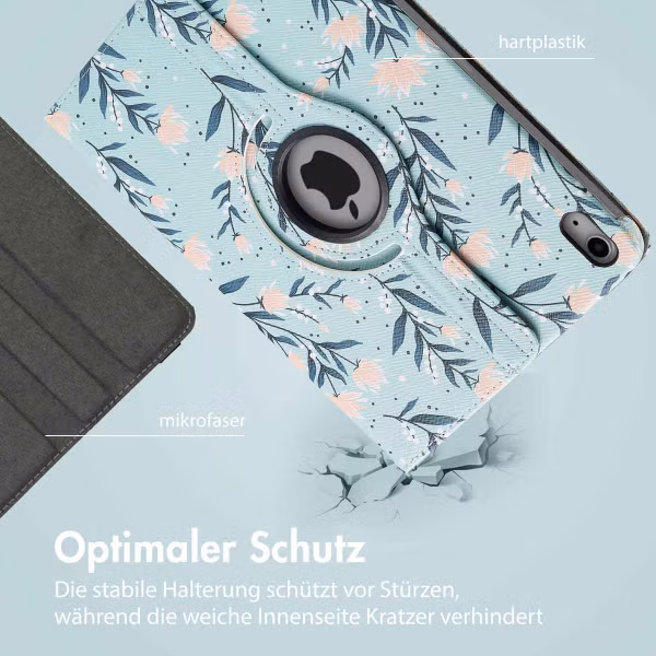 imoshion 360° drehbare Design Klapphülle Apple iPad 11 (2025) 11 Zoll A16 / iPad 10 (2022) 10.9 Zoll - Flowers