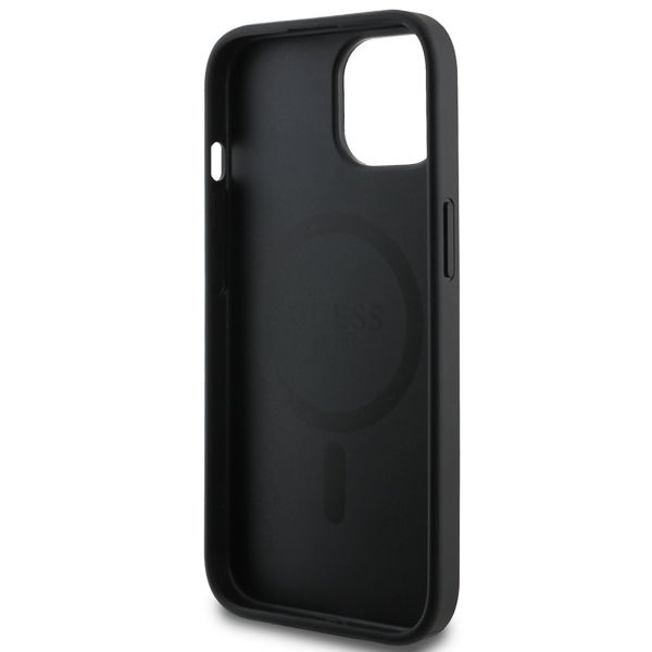 Guess 4G Metal Logo Back Cover MagSafe Apple iPhone 15 - Schwarz