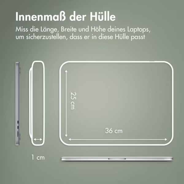 Accezz Leather Laptop Hülle Apple MacBook 15 Zoll - Laptop Sleeve - Schwarz