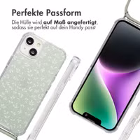 imoshion Design Hülle mit Band Apple iPhone 14 - Smoke Green Flowers