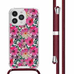 imoshion Design Hülle mit Band Apple iPhone 14 Pro - Flower Water