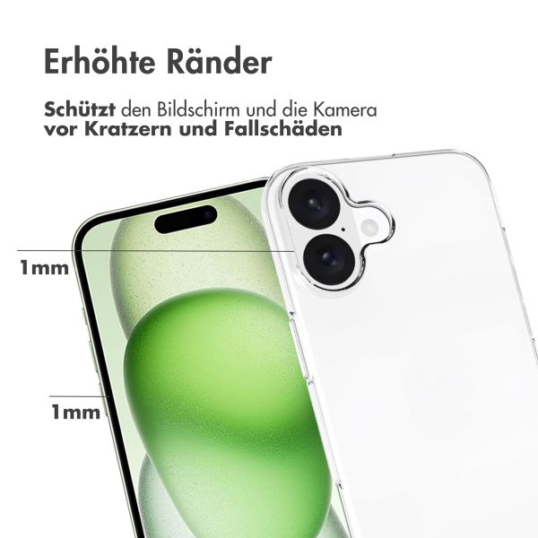 Accezz TPU Clear Cover für das iPhone 16 Plus - Transparent