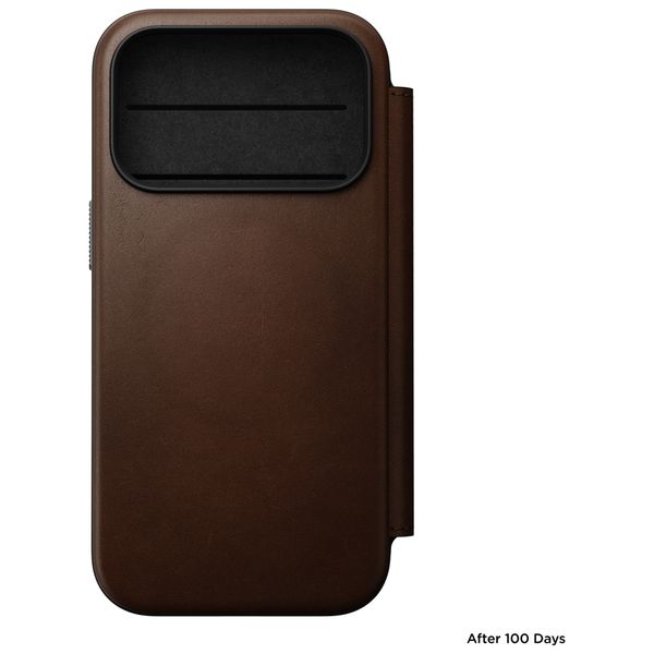Nomad Modern Leather Folio Klapphülle Apple iPhone 18 Pro / 17 Pro - Brown