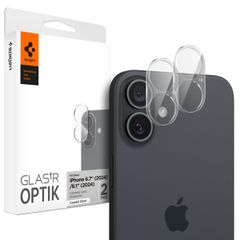 Spigen GLAStR EZ Fit Optik Kameraschutz 2er-Pack für Apple iPhone 16 / 16 Plus - Crystal Clear