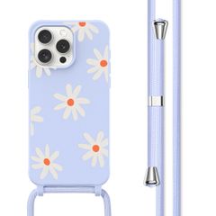 imoshion Silikonhülle design mit Band für das iPhone 15 Pro - Lila Flower Distance