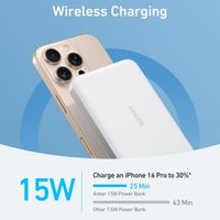 Anker MagGo Slim | Powerbank 10.000 mAh - Geeignet für MagSafe und Qi2 - Weiß