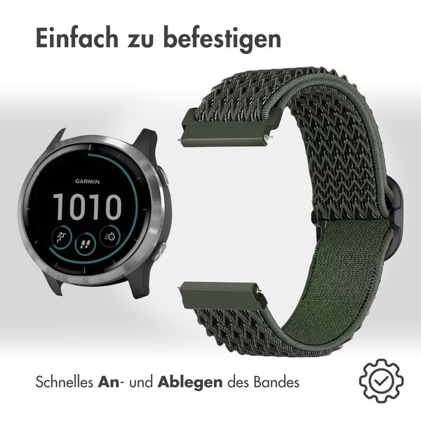 imoshion Elastische Nylonarmband für das Garmin Vivoactive 4 - Dunkelgrün