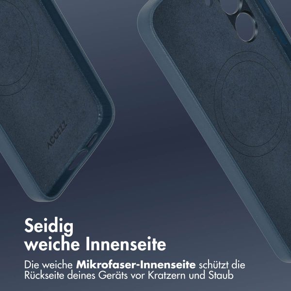 Accezz MagSafe Leather Backcover für das Samsung Galaxy S24 - Nightfall Blue