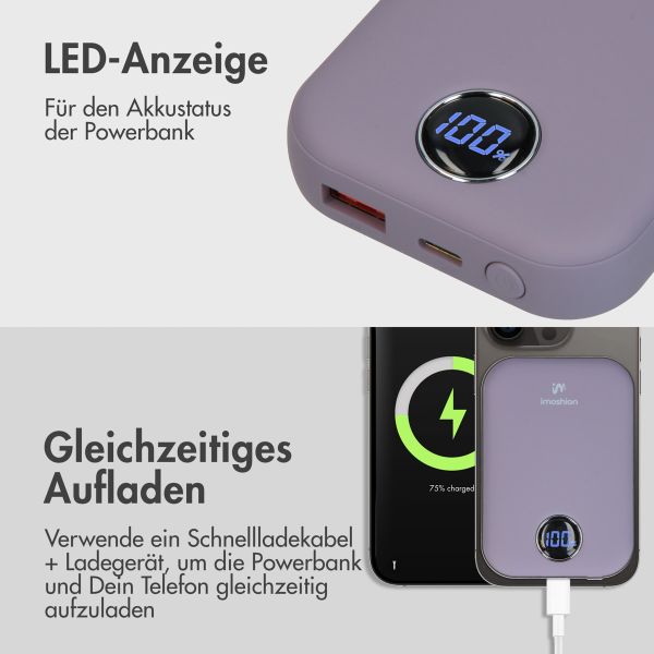 imoshion MagSafe Powerbank - 10.000 mAh - Kabellose Powerbank - Violett